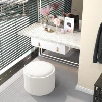 Pouf in Lino con Spazio di Archiviazione, Coperchio Ribaltabile, 56 cm x 56 cm x 42 cm, Crema e Naturale