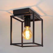 ZMH Lampada da soffitto industriale retrò nera 40W per camera da letto soggiorno corridoio cucina sala da pranzo