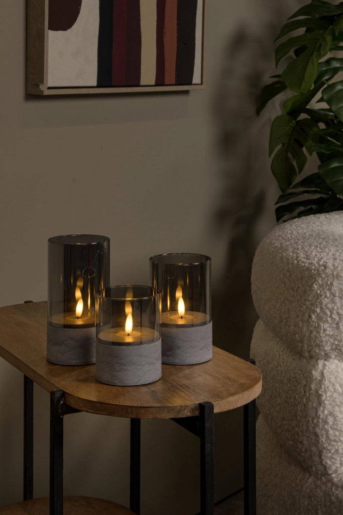 Lampada da tavolo classica VELAS 3 LED vetro grigio Lucide