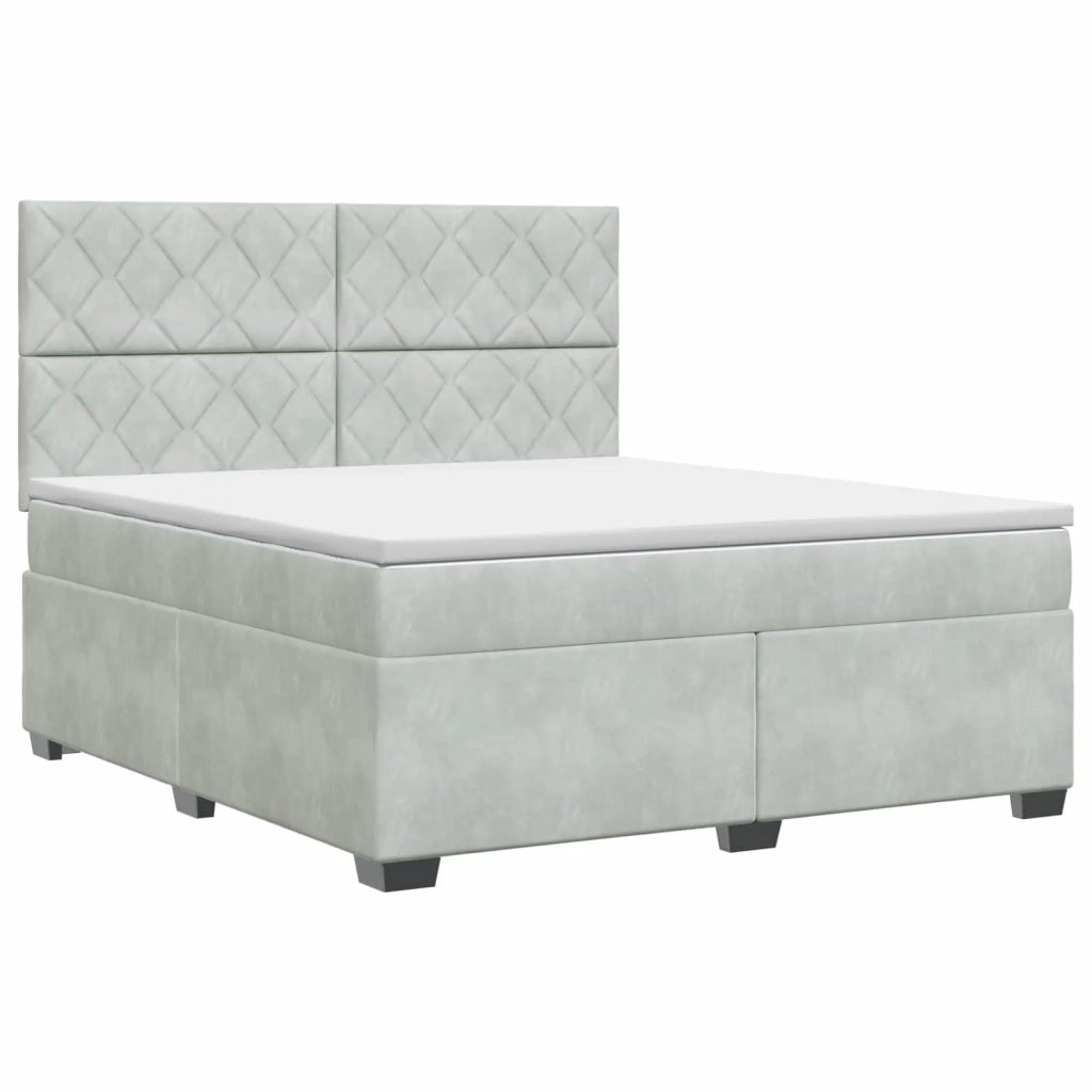 Letto box spring con materasso Grigio Chiaro 140 x 190 cm 3453644