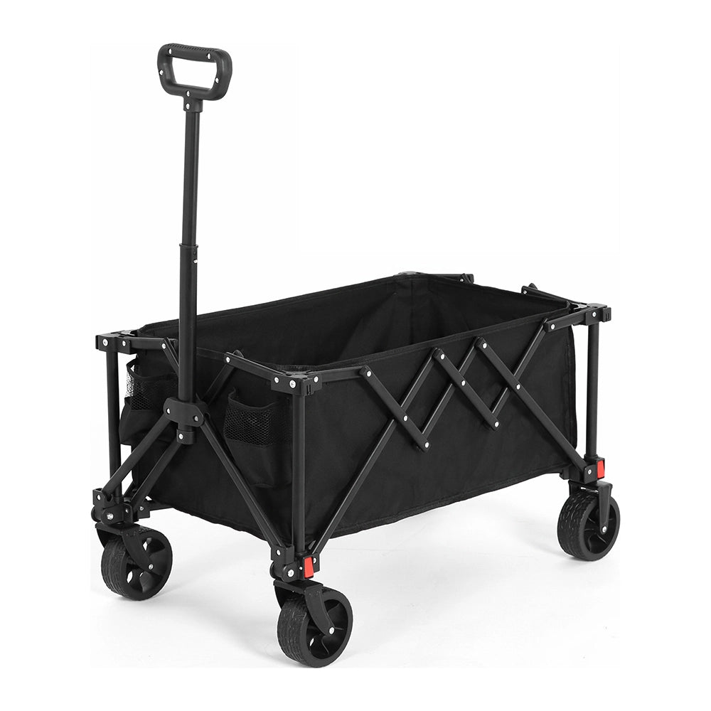 Carrello pieghevole robusto - Xylo - Nero - Ruote tutto terreno manico regolabile
