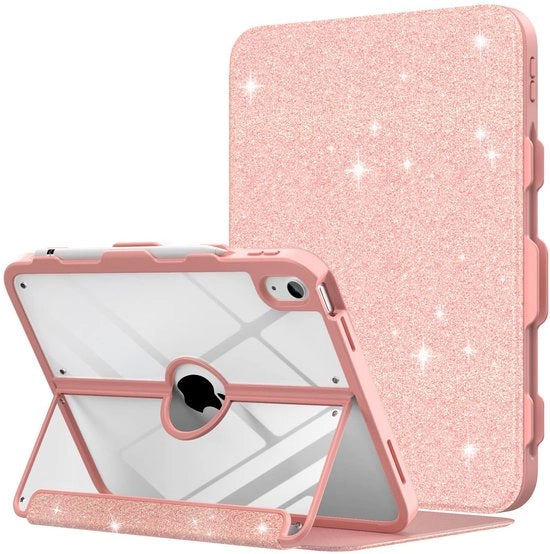 Copri iPad 10,9 pollici - Con contenitore per matita e schermo protettivo - Retro illuminato - Multi angolazioni di visuale -...