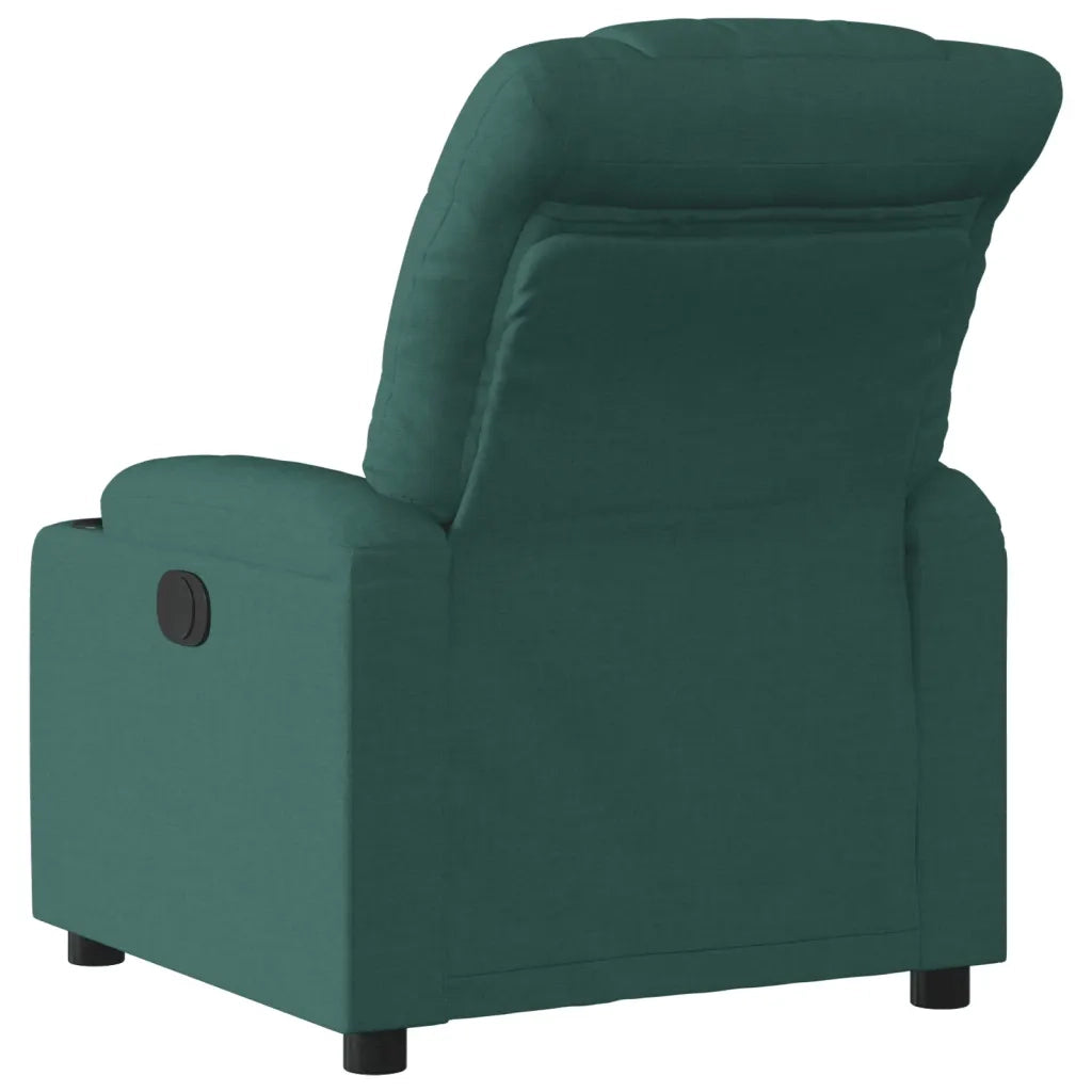 Poltrona | Sedia Relax Reclinabile in Tessuto Verde Scuro