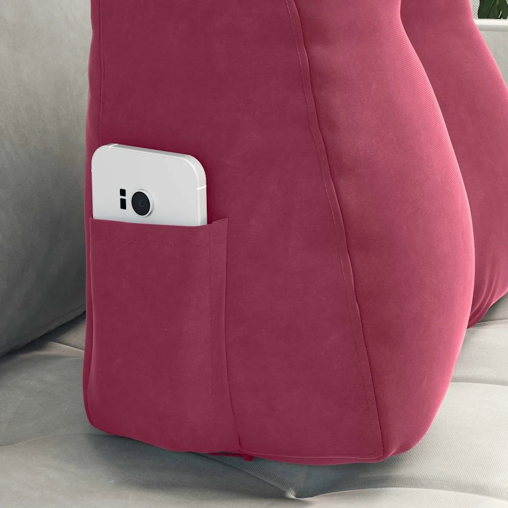 Cuscino per Schiena Rosso Vino 45 x 24 x 50 cm Velluto