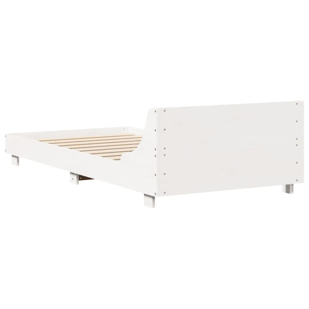 Letto singolo | Letto per adulti | Letto senza Materasso Bianco 75x190 in Legno Massello di Pino