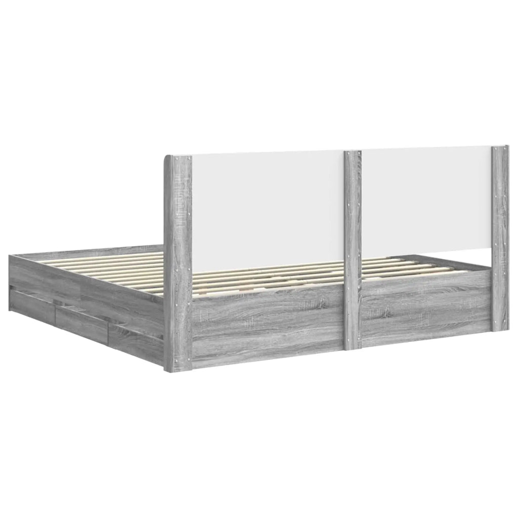 Struttura del letto con stoccaggio e testata Grigio Sonoma 3413922