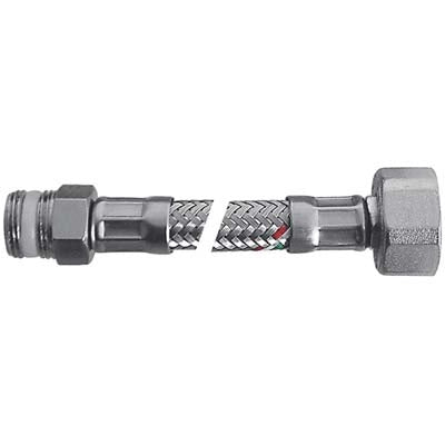 FLESSIBILE FLEXCORE MF RIDOTTO PARIGI - INOX 304/PE-RT + GUARNIZIONE 3/8MX1/2F CM 20- 5 pezzi