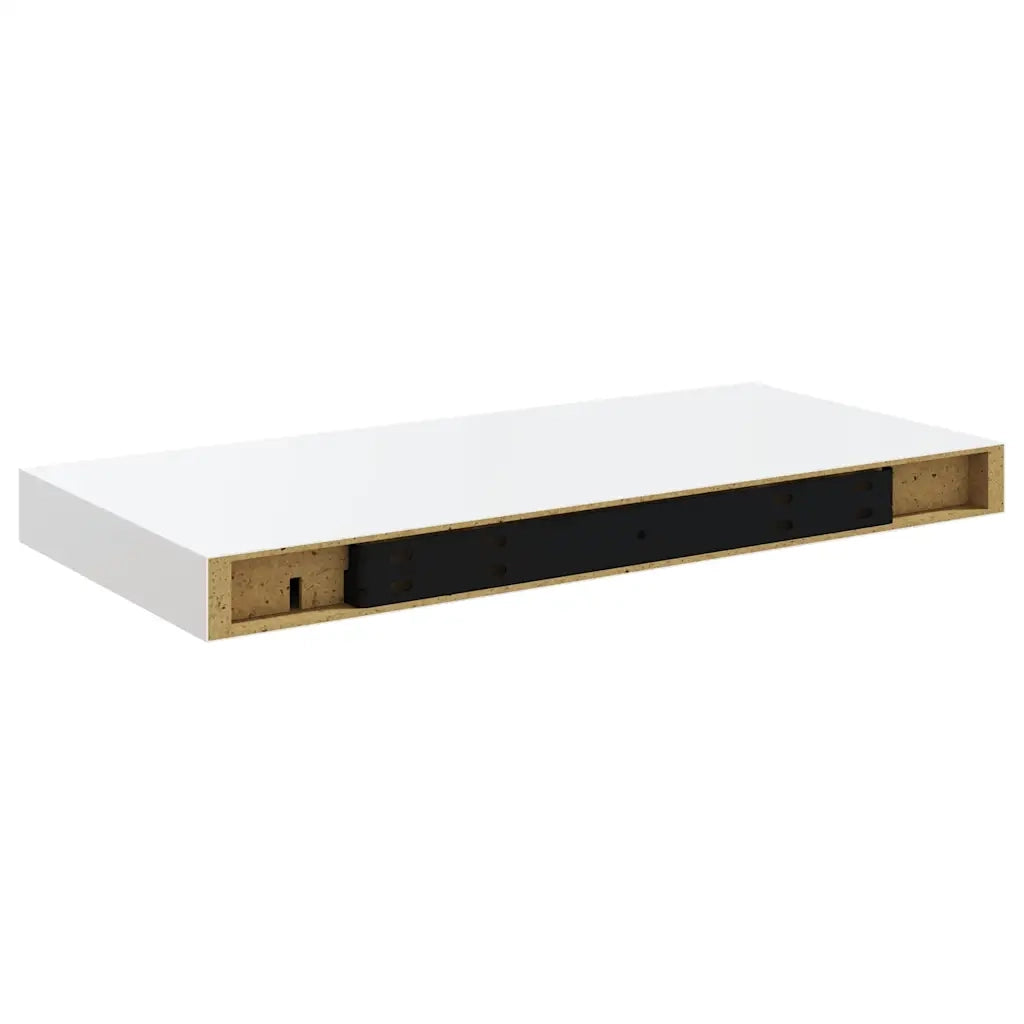 2 pz Scaffali a Parete | Ripiano a parete | Mensole a Parete Bianco Lucido 50x23x3,8 cm in MDF