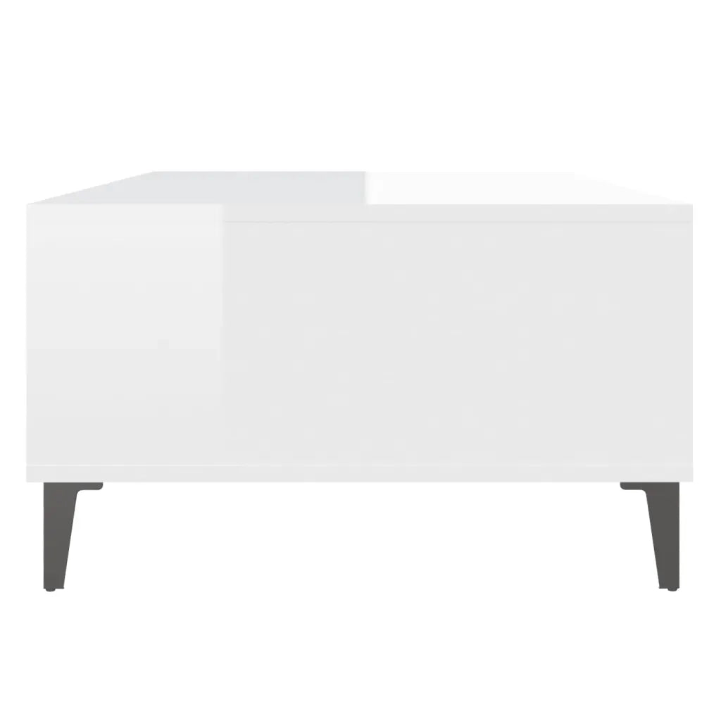 Tavolino Salotto Bianco Lucido 103,5x60x35 cm Legno Multistrato 806028