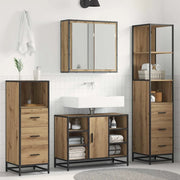 Set di mobili per il bagno con porta 3 pcs Rovere artigianale 3402421