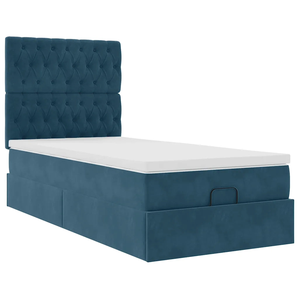 Struttura Letto Pouf con Materassi 90x200 cm in Velluto 3314370