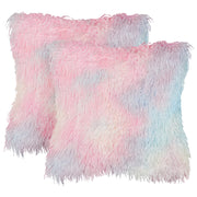 Set di 2 cuscini in tessuto ricamato multicolore con motivo a cuoricini 45 x 45 cm morbida imbottitura