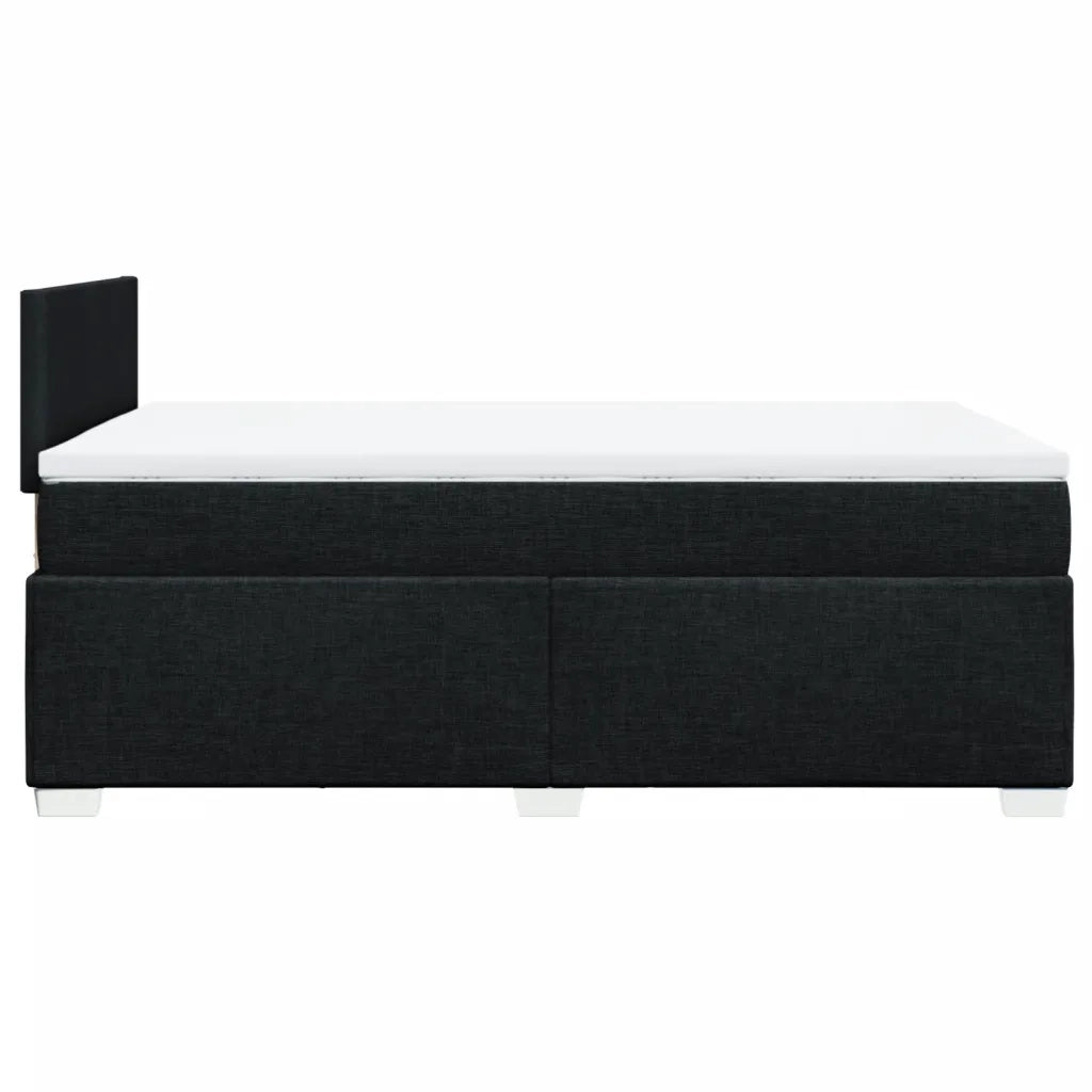 Giroletto a Molle con Materasso Nero 120x190 cm in Tessuto