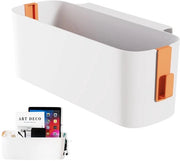 Organizzatore da letto con 2 ganci staccabili - Scatola di conservazione - Appoggio per asciugamani - Camera da letto - Ufficio - Box per asciugamani pratica
