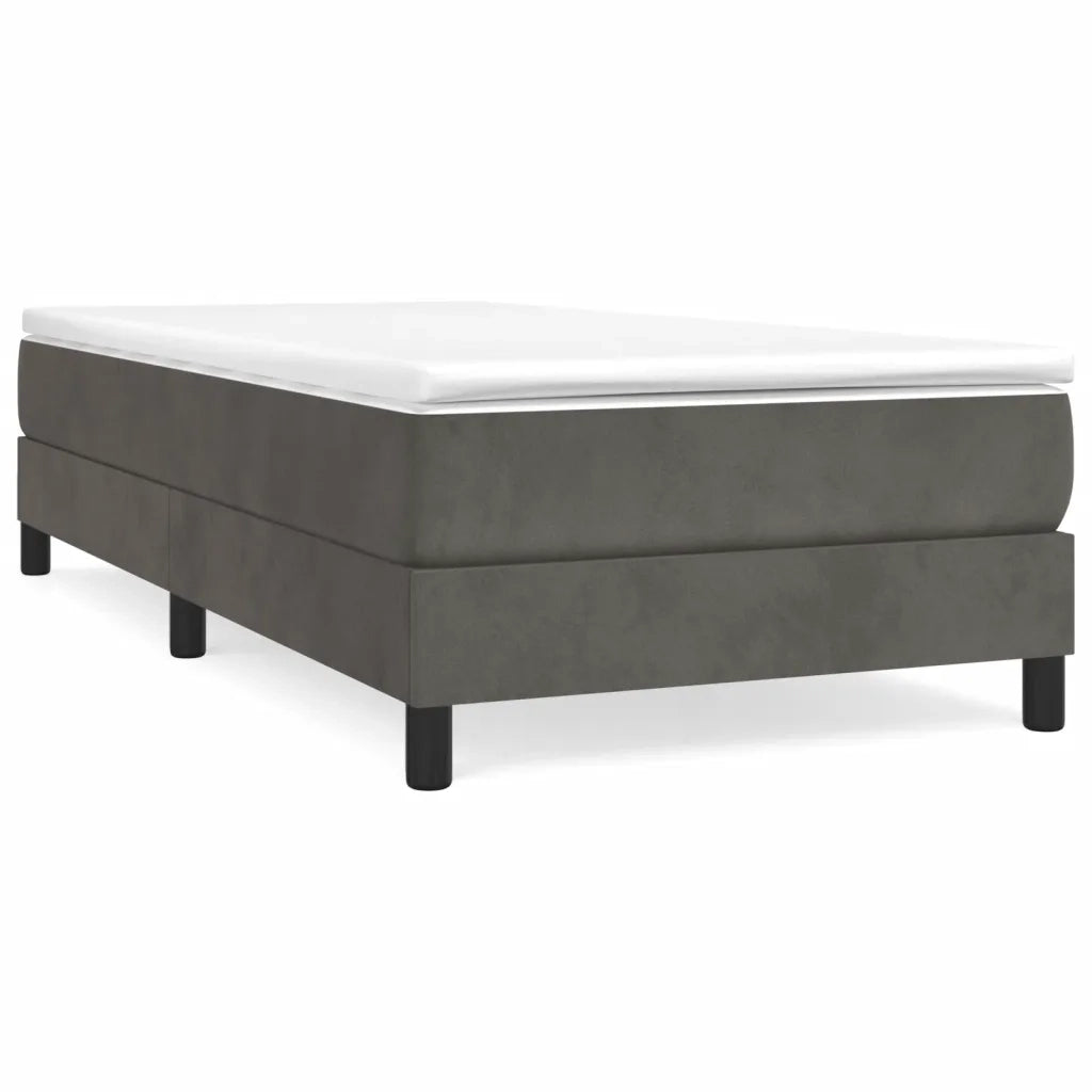 Struttura Letto a Rete a Molle-Giroletto Grigio Scuro 90x200 cm Velluto 410021
