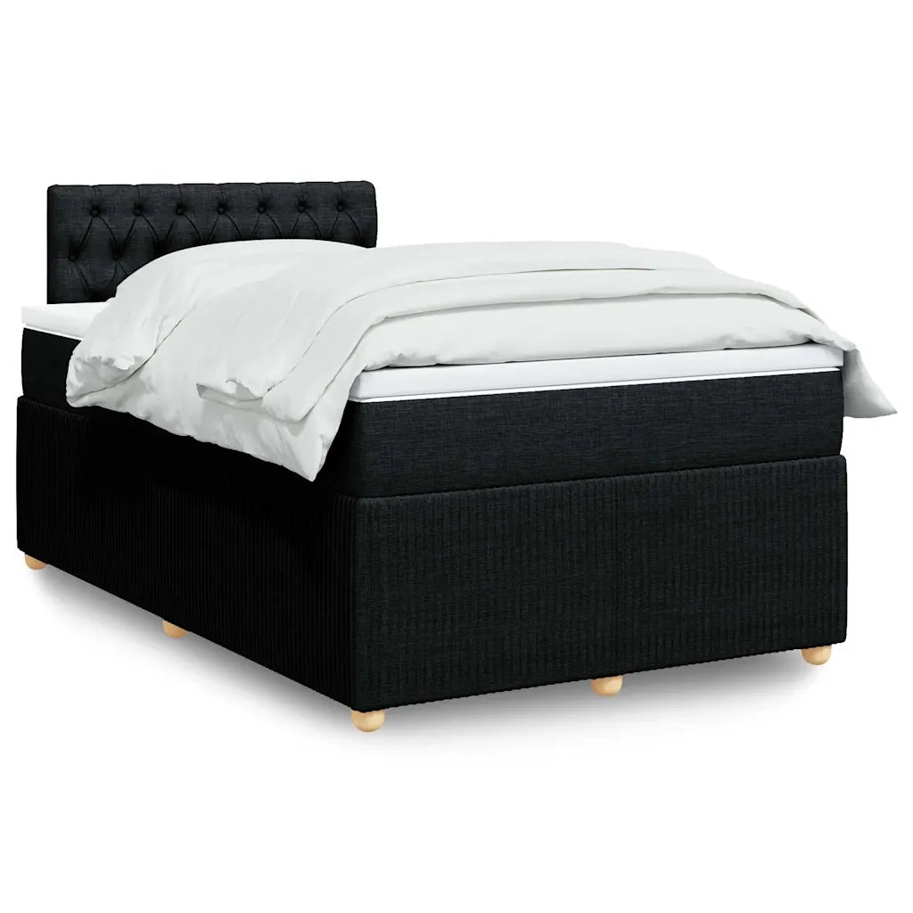 Giroletto a Molle con Materasso Nero 120x200 cm in Tessuto