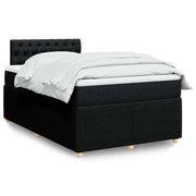 Giroletto a Molle con Materasso Nero 120x200 cm in Tessuto