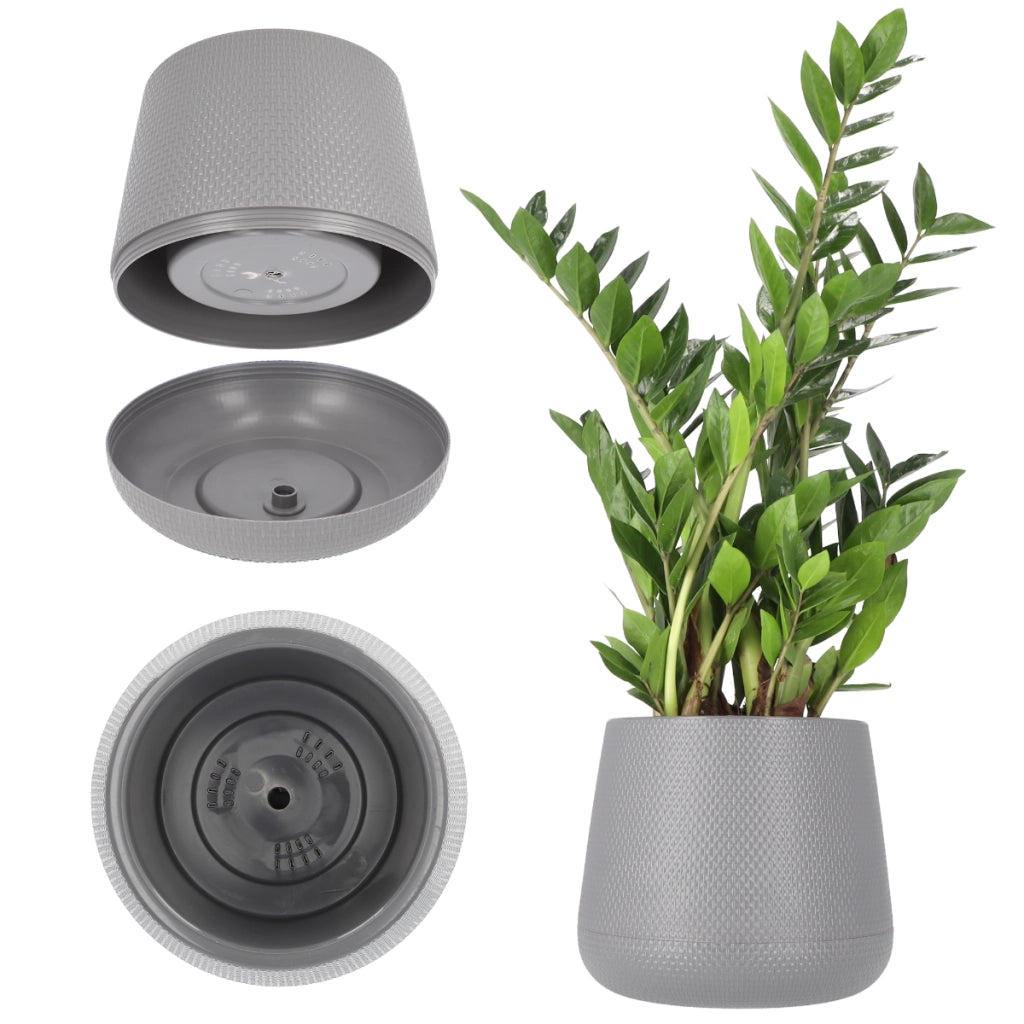 Vaso da fiori KADAX con supporto, 23 cm, coperchio in sughero, beige.