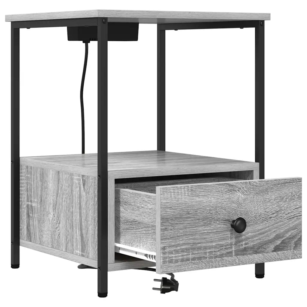 Set di 2 Comodini | Armadio da Notte | Mobiletto da notte Grigio Sonoma 42 x 41 x 56 cm