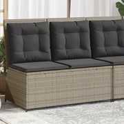 Panca Reclinabile Giardino con Cuscini-Sgabello-Sedia da esterno Grigio Chiaro Polyrattan 881604