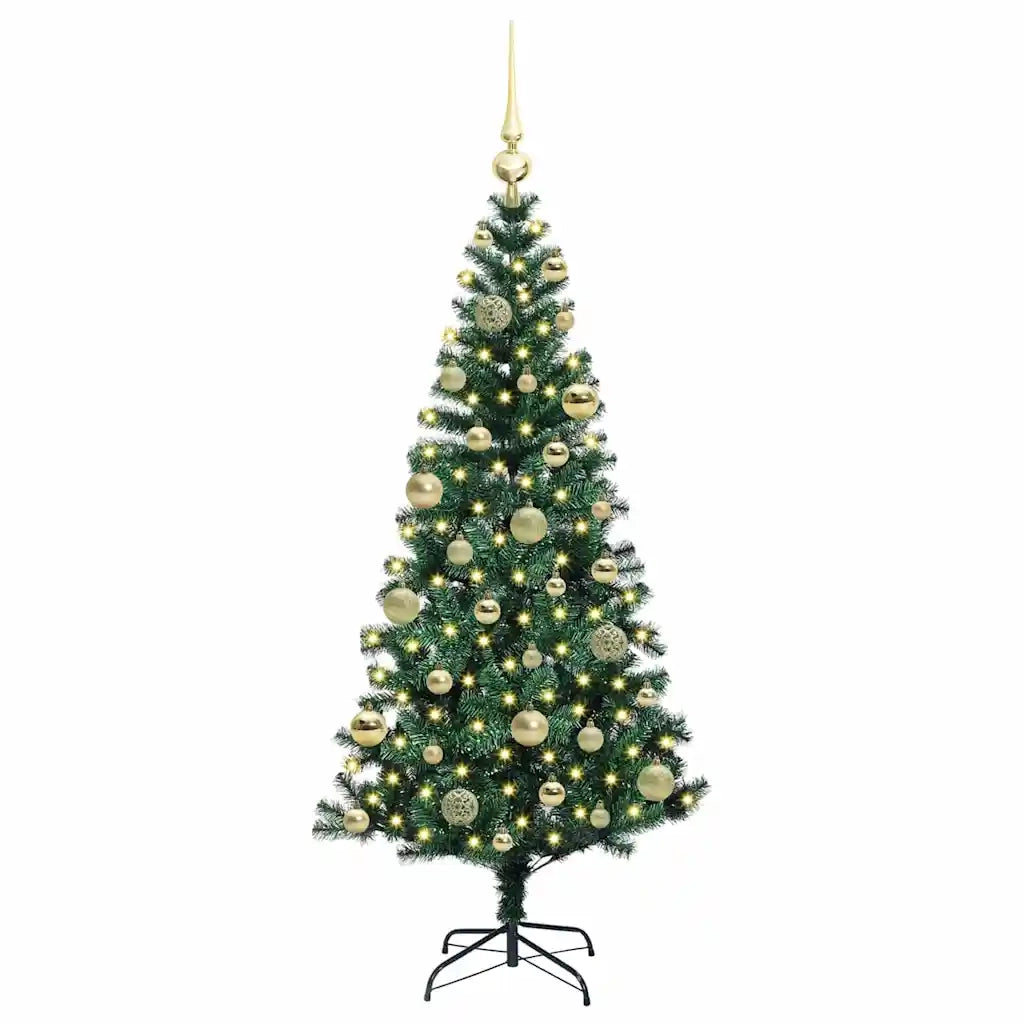 Albero di Natale Artificiale-Albero Natalizio con luci integrate Verde 120 cm 548435