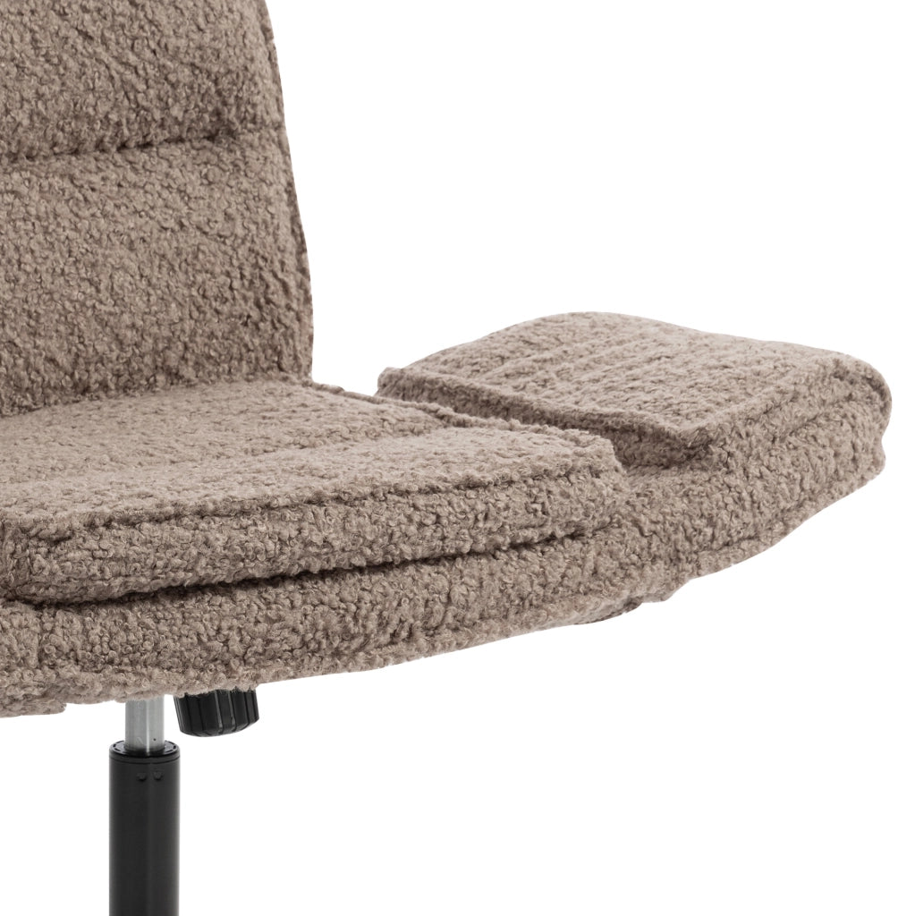 Sedia da ufficio 60.0x30.0x53.0 cm regolabile in altezza e girevole in teddy marrone