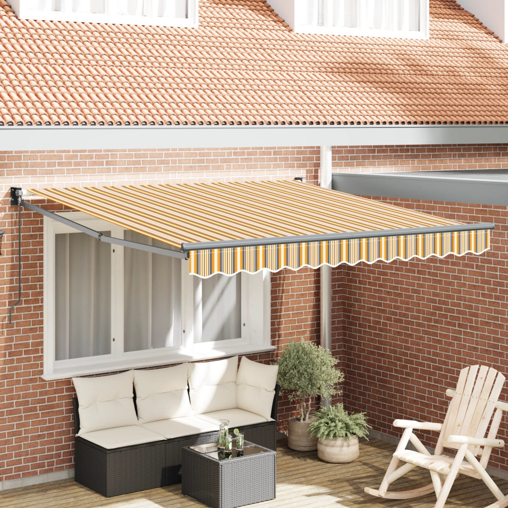 Tenda retrattile manuale strisce gialle e grigie 350x250 cm