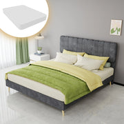 Letto Imbottito con Testiera Morbida ¨C MINIMAL ¨C Grigio, 160x200, con Materasso