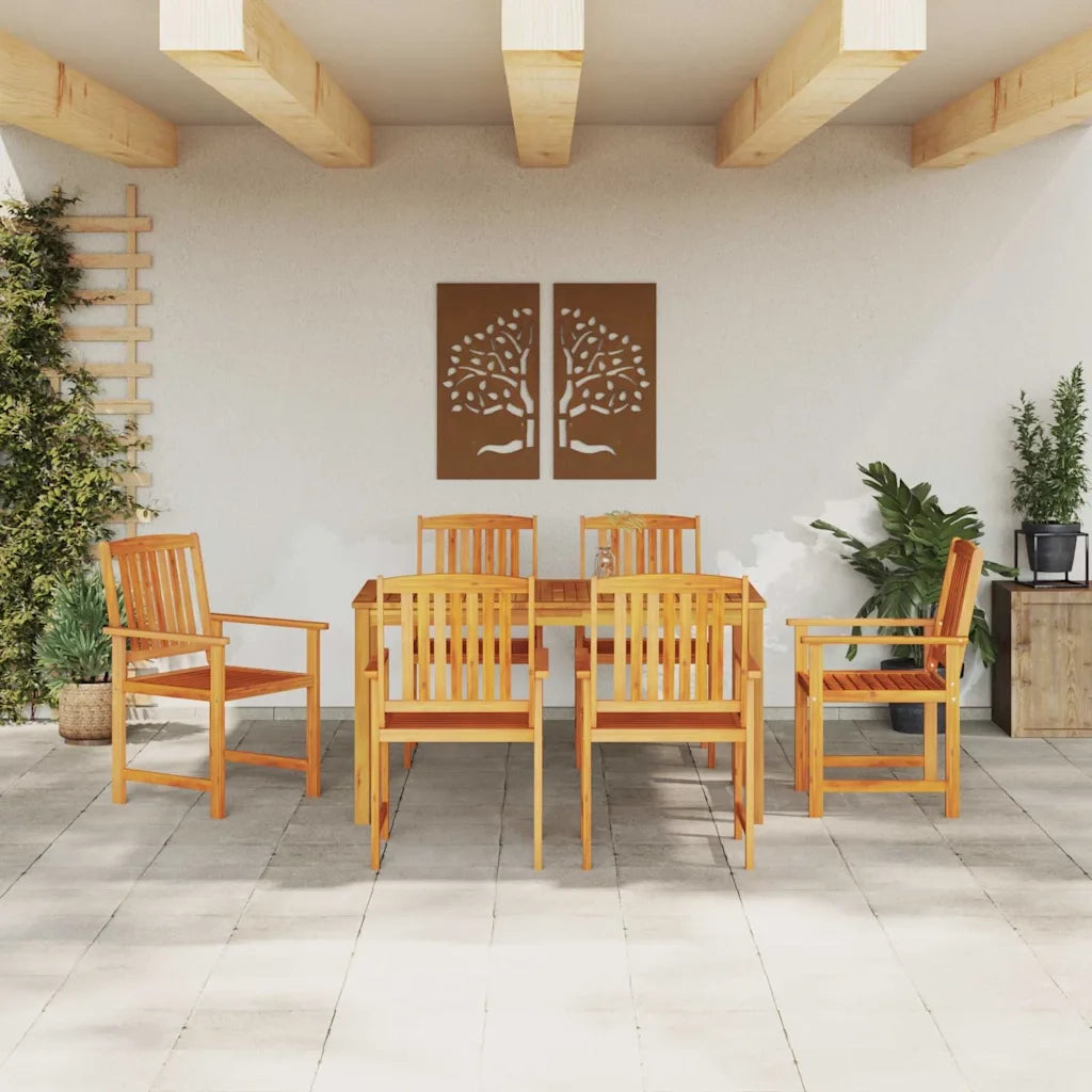 Set da Pranzo per Giardino 7 pcs Marrone
