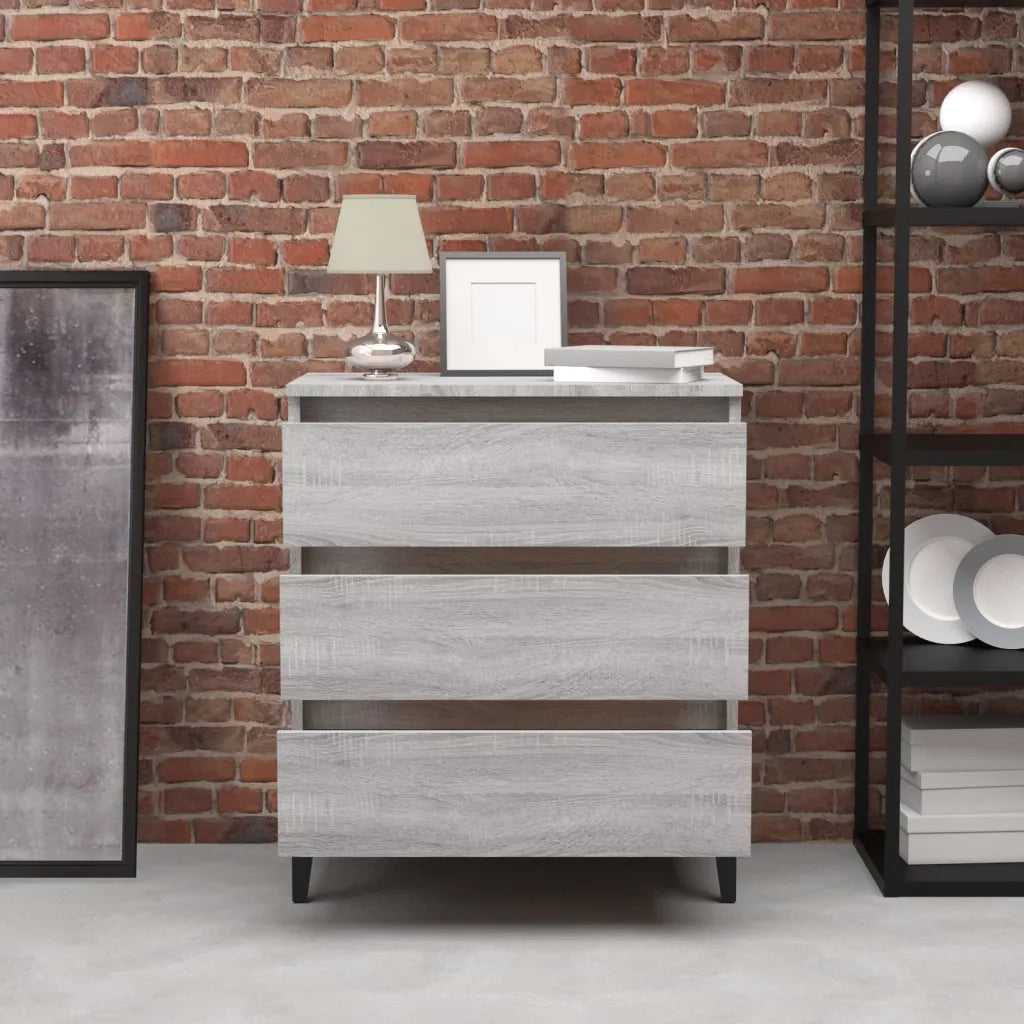 Credenza Grigio Sonoma 60x35x69 cm in Legno Multistrato cod mxl 19431