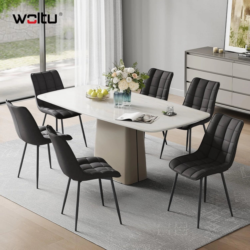 Sedie da Pranzo con Schienale senza Braccioli Sgabello in Tessuto per Cucina Antracite BH247an-2