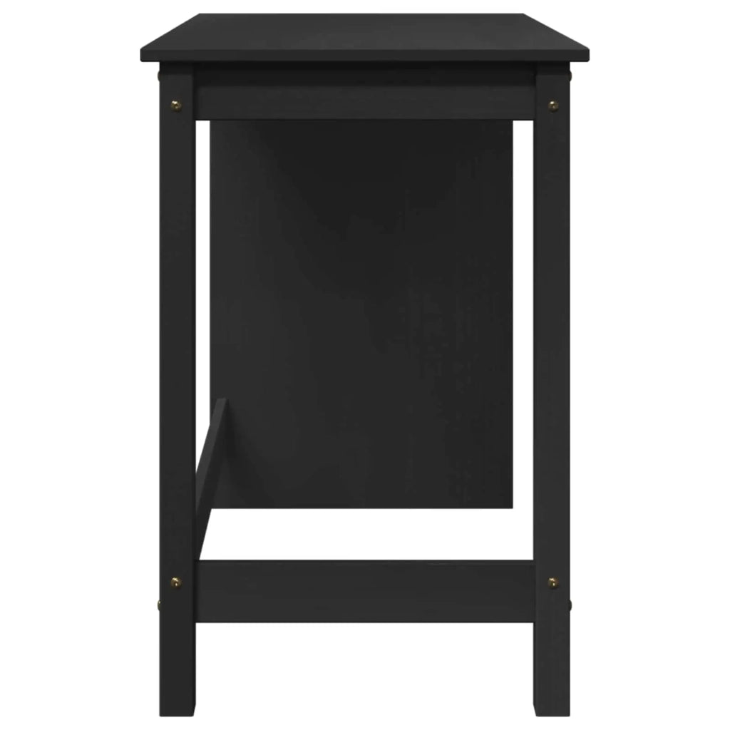 Scrivania Nero 112 x 50 x 75 cm Legno di Pino Massello 42028375