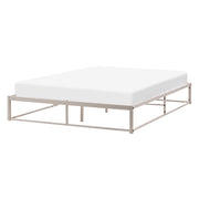 Letto matrimoniale  con struttura in metallo, a doghe doppie integrate, senza testiera 140 x 200 cm beige chiaro stile moderno industriale