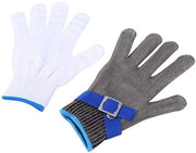 Manopole Snijbestendige - Protezione Snijbeschermend - Acciaio Inox - Livello di Protezione 5 - Adatti per Destro/Sinistro - Ideali per la Manipolazione di Carne - Manopole Snij.