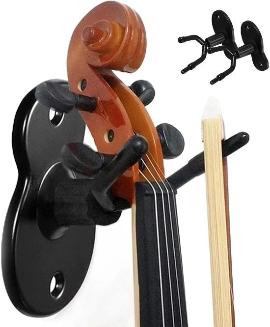 Supporto per violino con base metallica, hanger doppia testa, gomma antiscivolo, inclusa vite/espansione