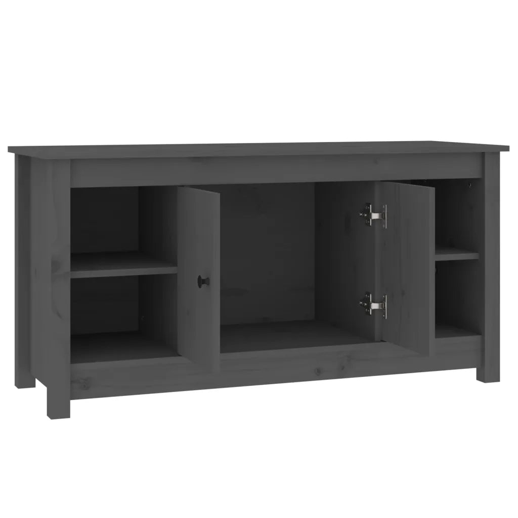 Mobile Porta TV Grigio 103x36,5x52 cm in Legno Massello di Pino cod mxl 25709
