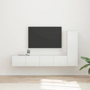Set mobile TV 3 pcs Bianco Lucido Legno multistrato 3408992