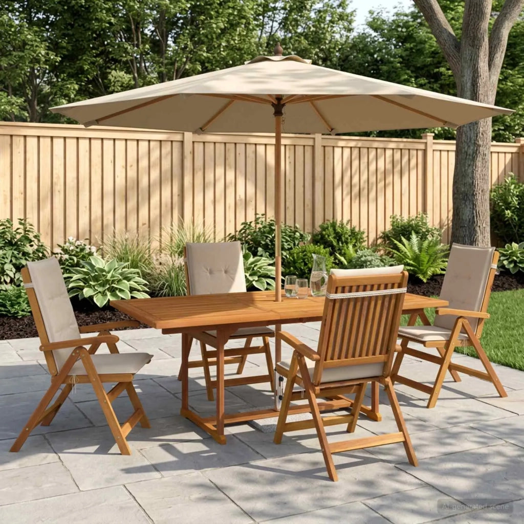 Set da pranzo da giardino 5 pezzi Naturale 3434518