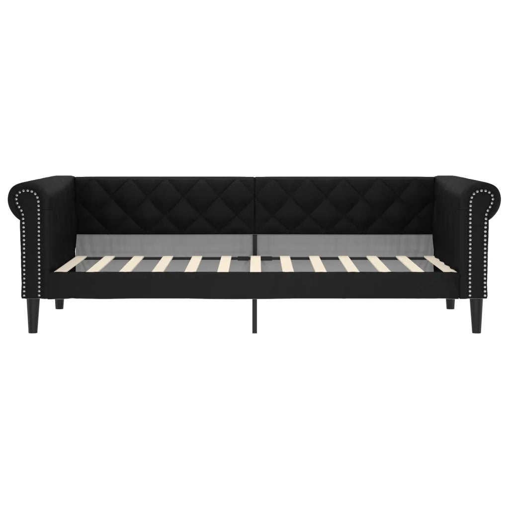 Divano Letto con Materasso Nero 90x200 cm in Similpelle 3197719