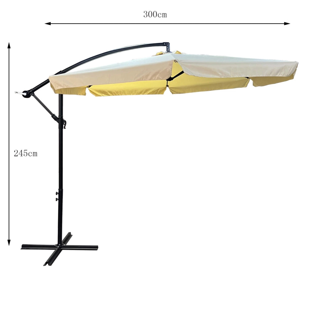 Ombrellone da giardino ASTER con protezione UV in colore beige peso 12,1 kg dimensioni 300x300x45 cm