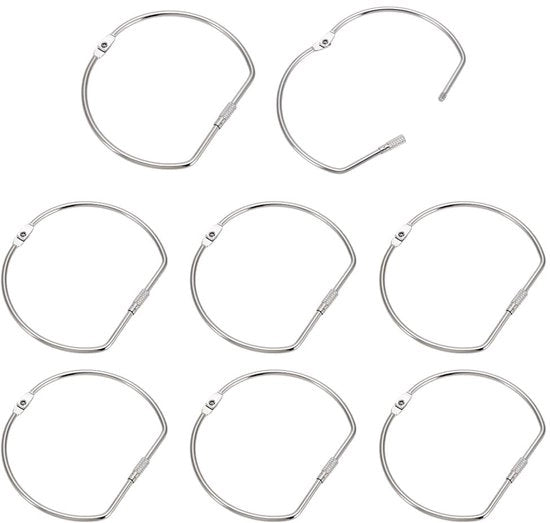 Ferramenta a forma di D - 8 pezzi - Acciaio di alta qualità - Platino - 114 mm di larghezza - 96 mm di lunghezza - Duraturo e resistente - Anelli di legatura