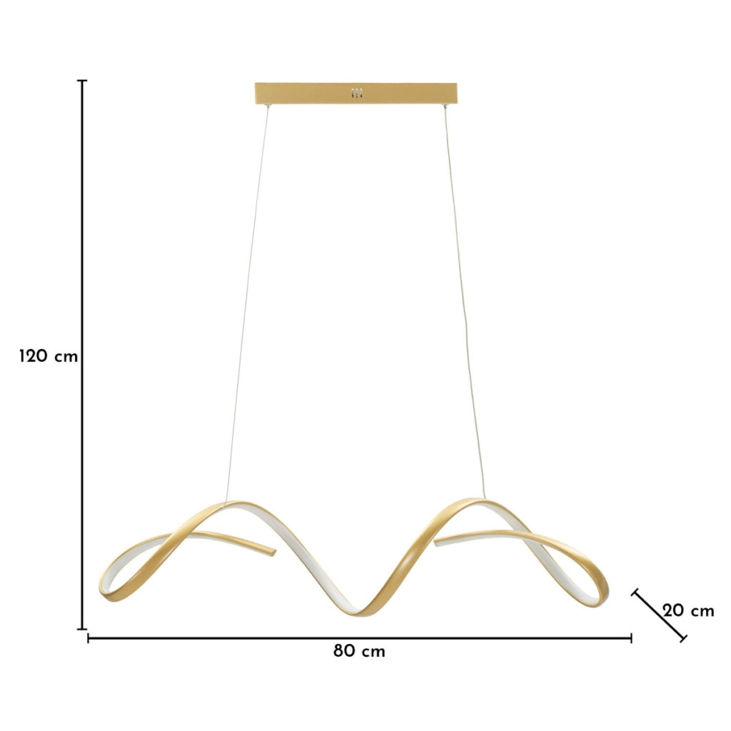 Lampadario LED Uter in oro con sistema a tre temperature