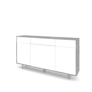 Credenza 3 ante/3 cassetti VELBRUK cemento/bianco pietra