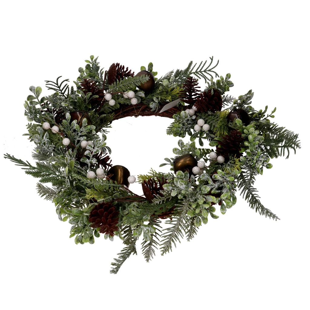 Coroncina verde con campanelli cm Ø50x10