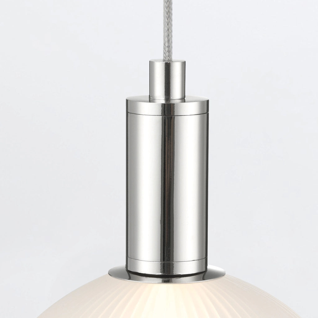 Sospensione Quintiesse Palmas sfera bianca nichel LED 12W