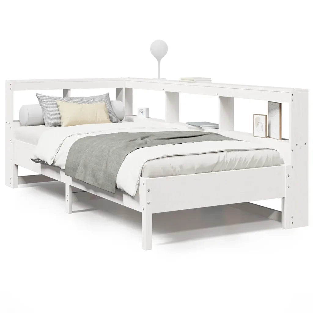 Letto con Libreria senza Materasso-Struttura Letto con contenitore 75x190 cm in Legno Pino 344472