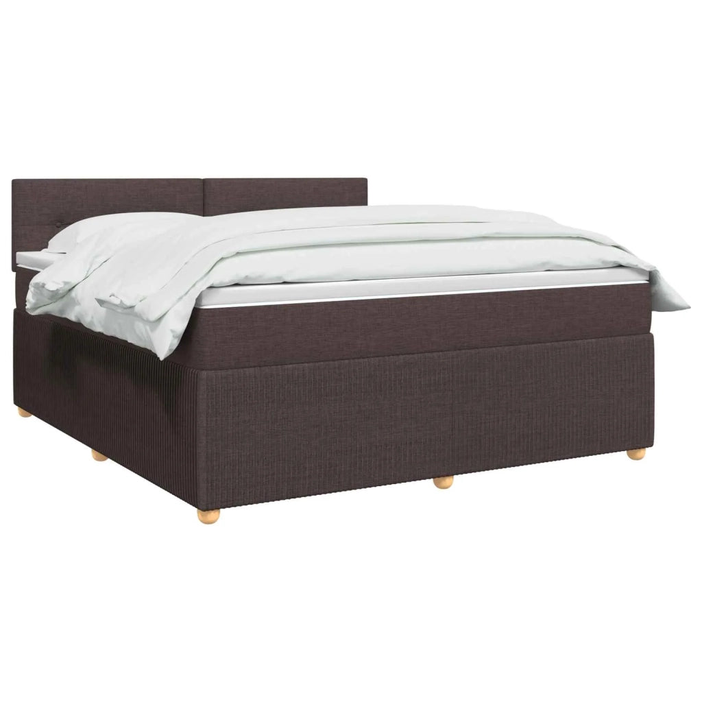 Letto box spring con materasso Marrone Scuro 180 x 200 cm 3452991
