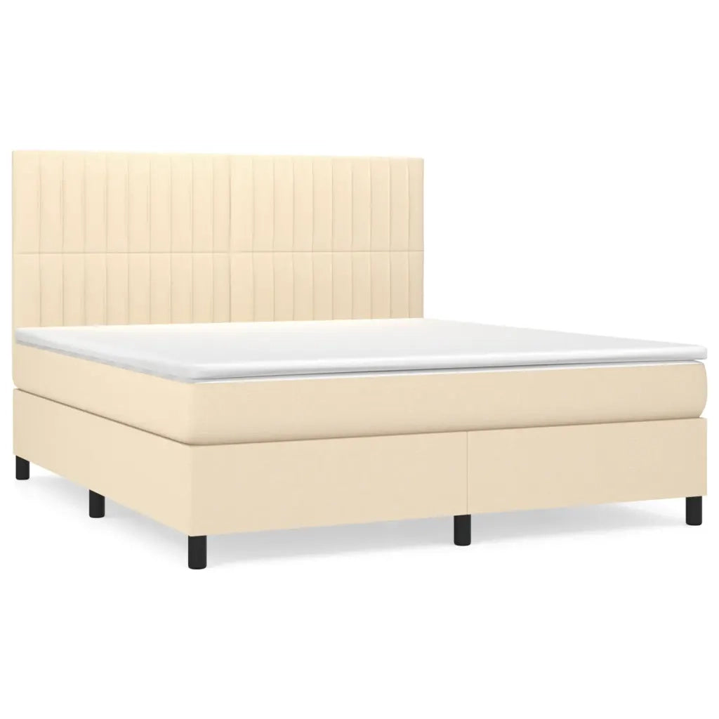 Giroletto a Molle con Materasso Crema 180x200 cm in Tessuto 3141958