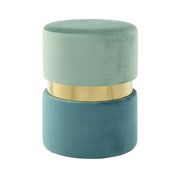 Sgabello Pouf Gipsy 800 in Velluto Mint e Petrolio