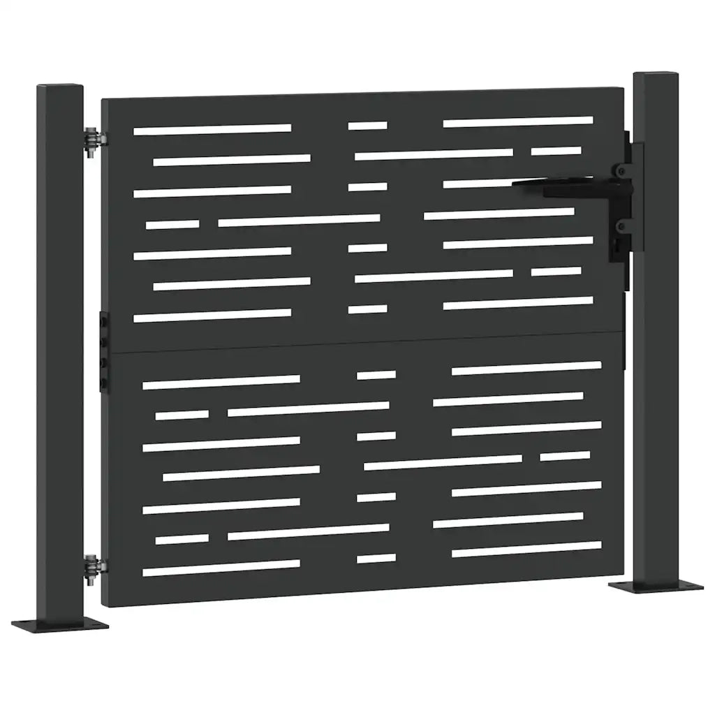 Cancello da giardino con blocco Nero 110 x 105 cm 42015899